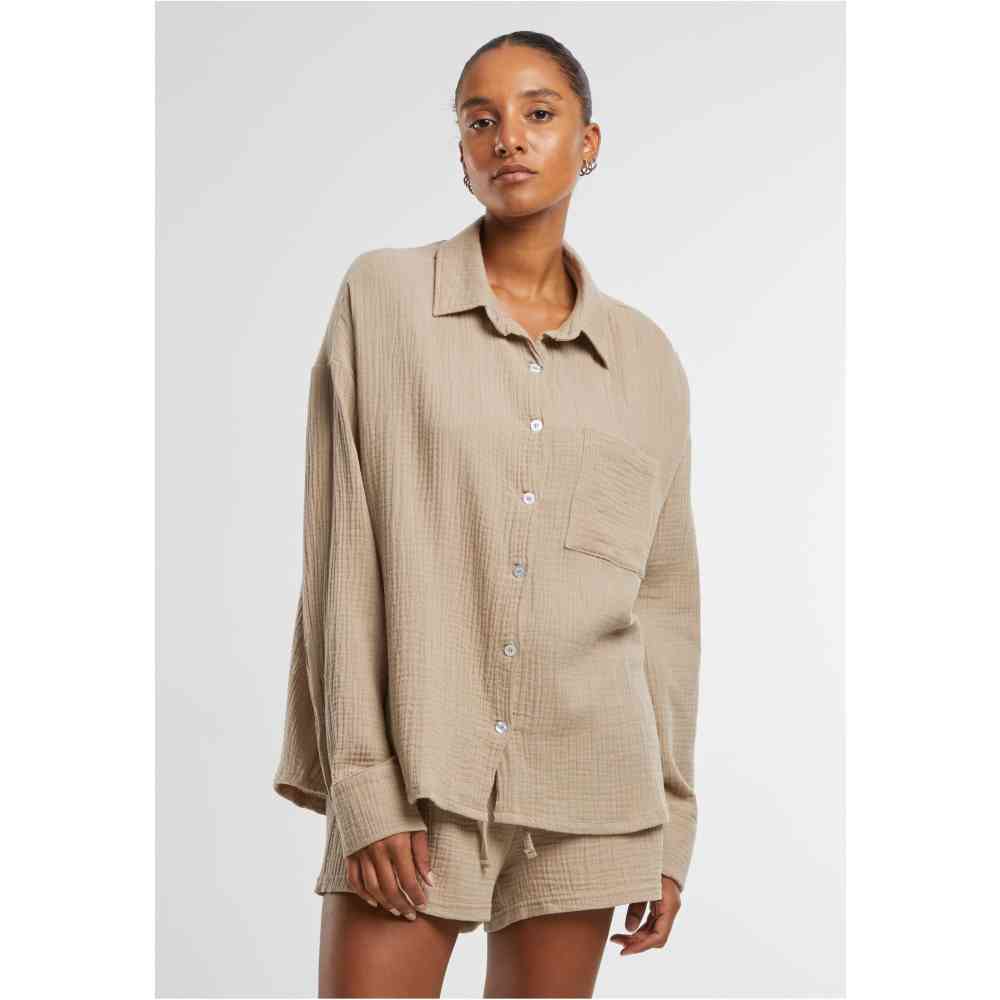 Urban Classics - Oversized Musselin Blouse - Grey